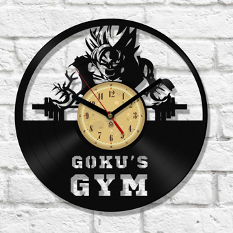 Zegar z płyty winylowej Goku's Gym